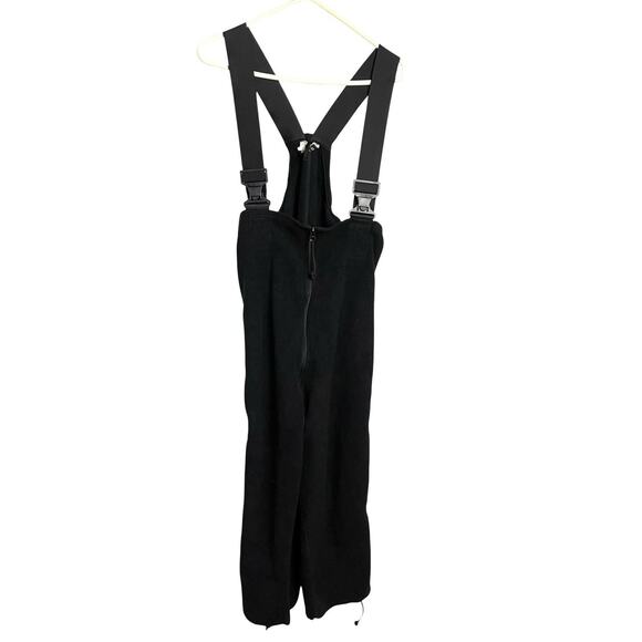 Polartec Fleece Bib Overalls Adult M Short Black Full Zip Thermal Cold Weather - Picture 1 of 8